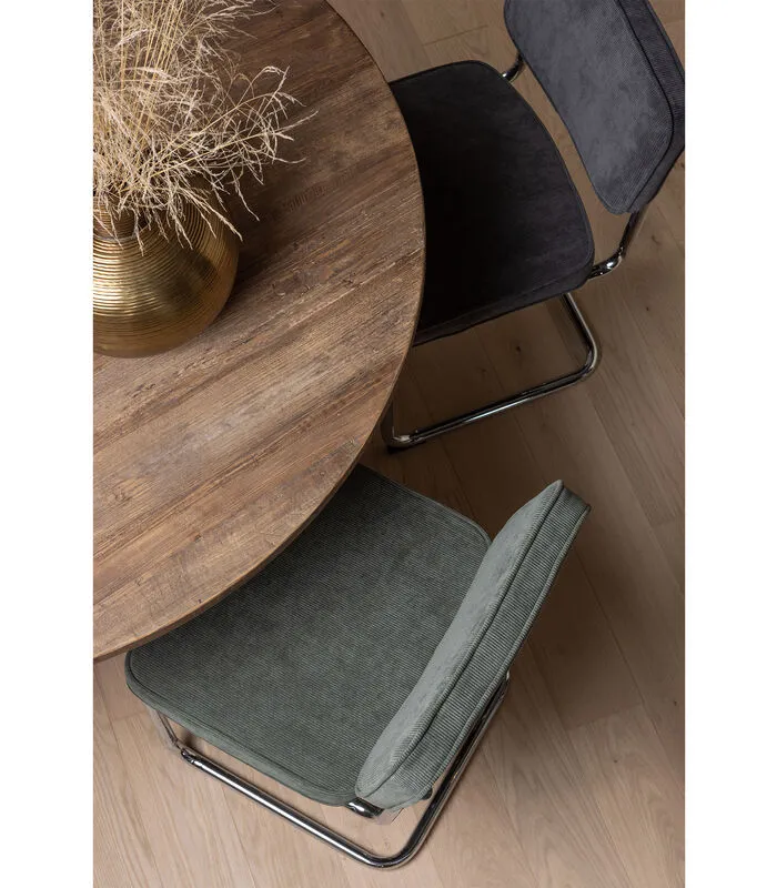 BASICLABEL Corduroy Buisframe Stoel - Ribstof - Antraciet - Set Van 2 - Image 3