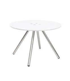 Leitmotiv Salontafel Sliced - Wit, Satijn Finish Poten - 60x40cm