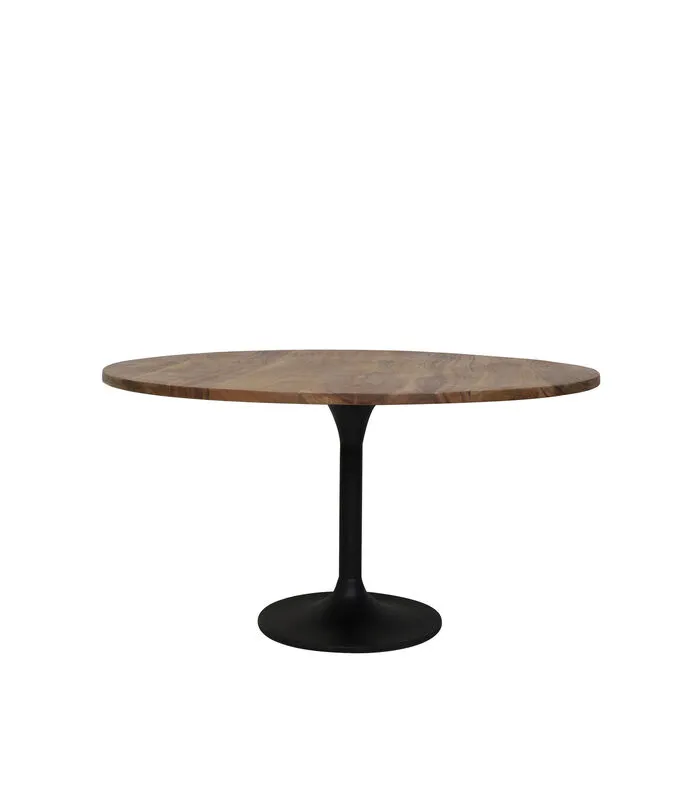 Light & Living Eettafel Biboca - Hout/Zwart - Ø140cm