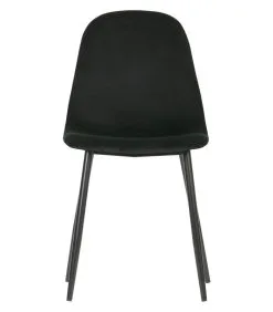 WOOOD Marije Eetkamerstoel - Velvet - Zwart - Set Van 2