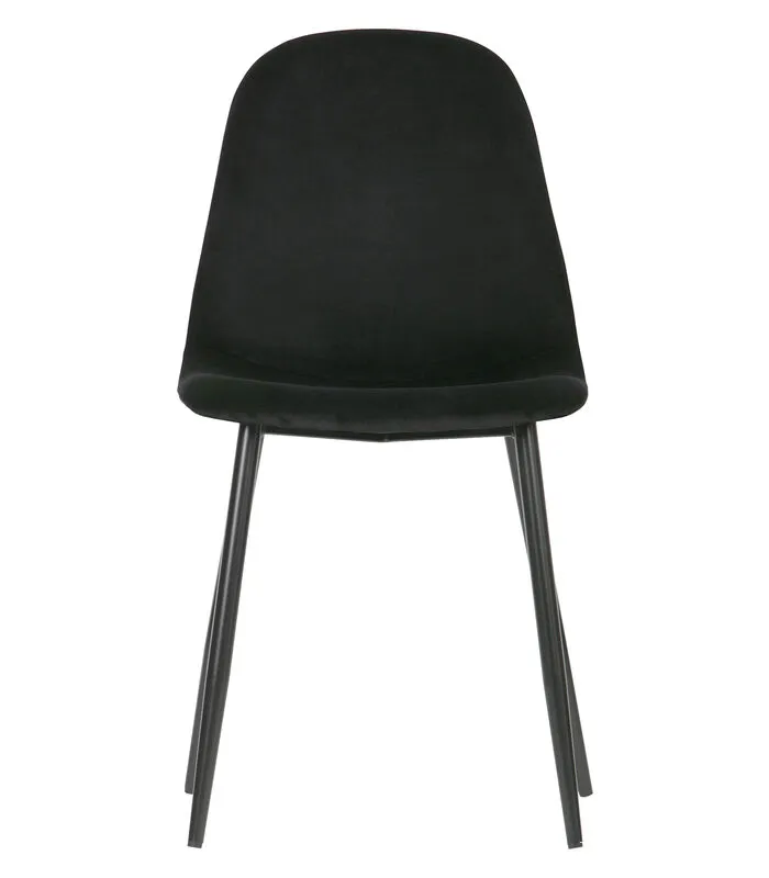 WOOOD Marije Eetkamerstoel - Velvet - Zwart - Set Van 2