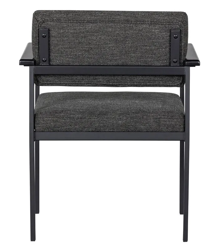 WOOOD Eetkamerstoel Gust - Polyester - Donkergrijs - Set Van 2 - Image 4