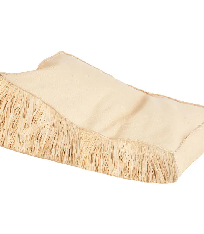 MX HOME Buitenligstoel Met Raffia-effect En Franjes
