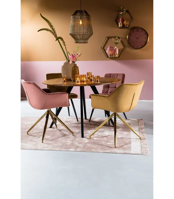 Light & Living Eettafel Mimoso - Hout/Zwart - Ø120cm - Image 4