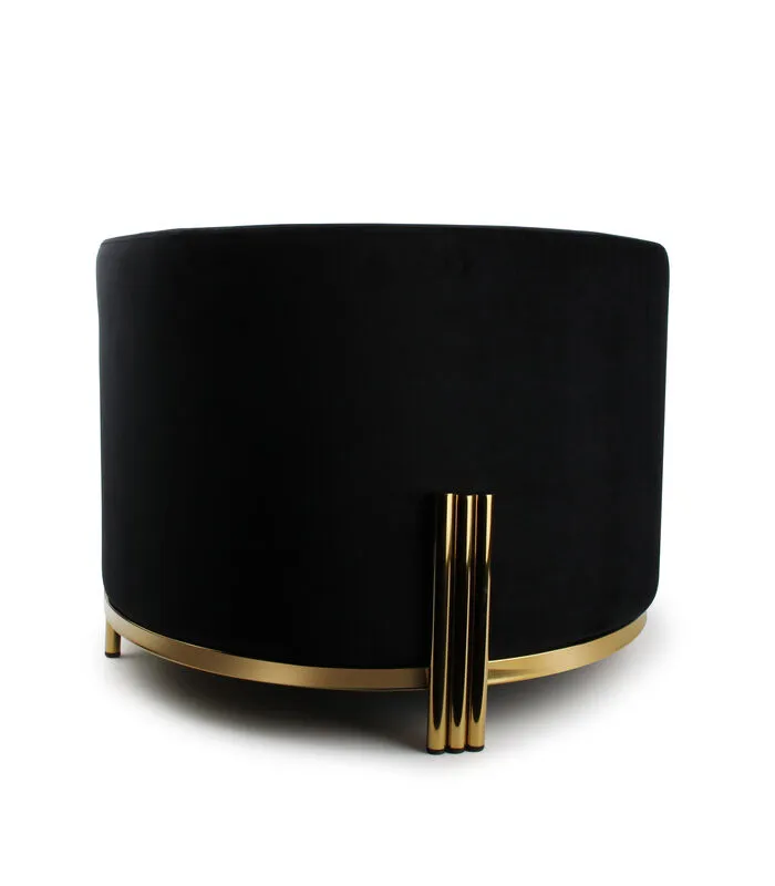 Salt & Pepper Poef 55xH40cm Velvet Zwart Misa - Image 2