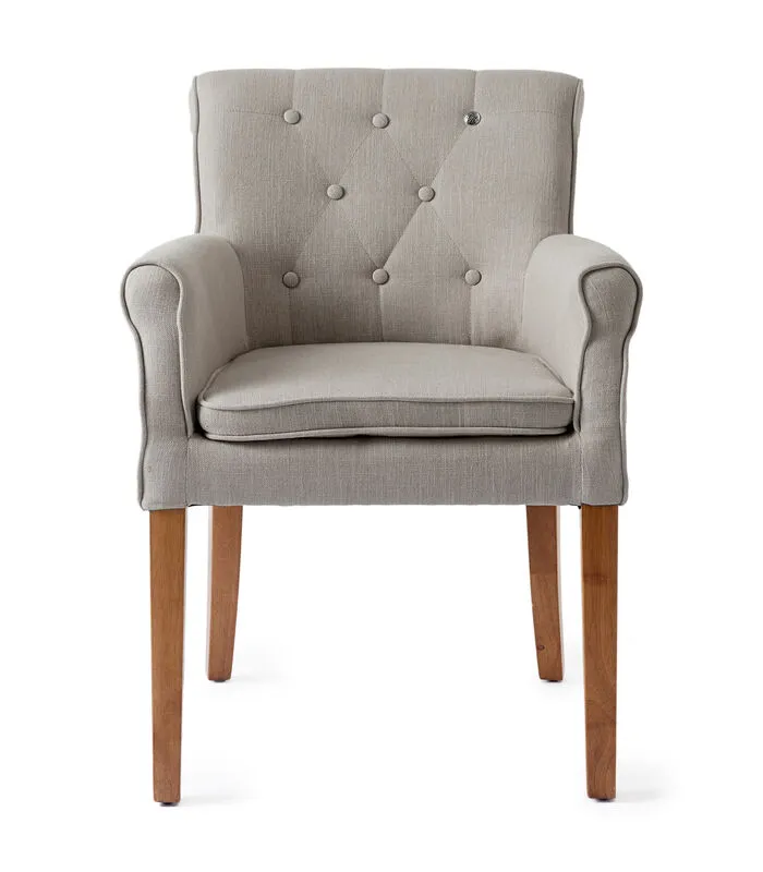 Rivièra Maison Eetkamerstoel Met Armleuning - La Scala Dining Armchair - Linnen Flax - Naturel
