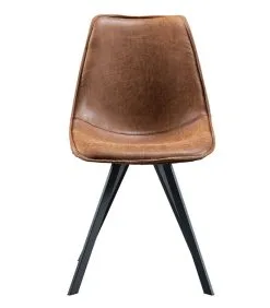 WOOOD Swen Eetkamerstoel - PU - Cognac - Set Van 2