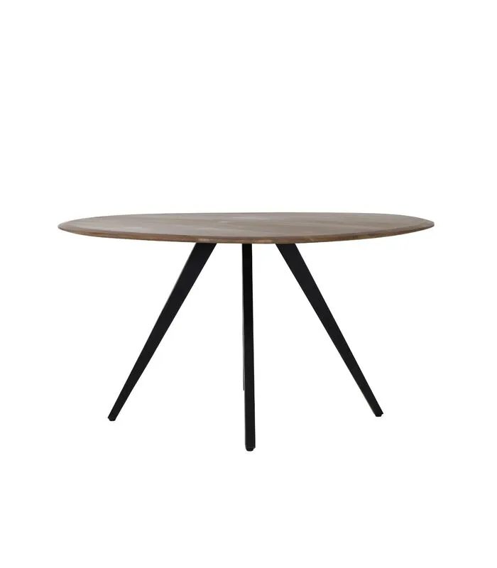 Light & Living Eettafel Mimoso - Hout/Zwart - Ø140cm - Image 5