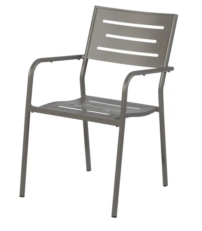 Exotan Tuinstoel Met Armleuning - Aluminium - Taupe - 85x56x53