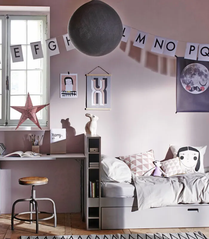 VTwonen Spider Kruk - Hout/Metaal - Mango/Grijs - 48-60x32x32 - Image 3