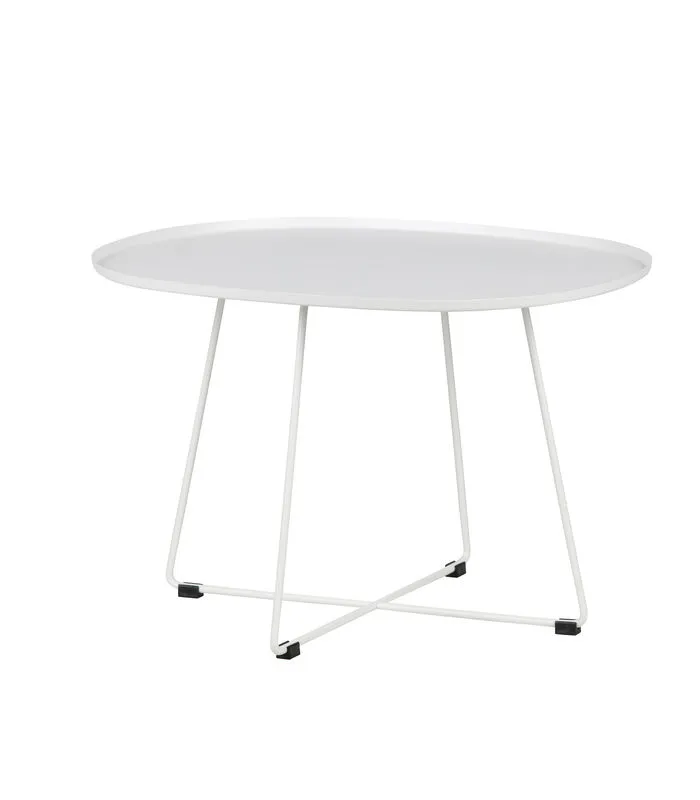 WOOOD Bijzettafel XL Buiten Otis - Metaal - Wit - 47x70x60