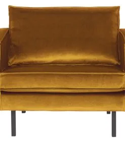 BePureHome Rodeo Fauteuil - Velvet - Oker - 85x105x86