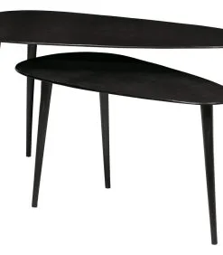 BePureHome Triangle Bijzettafel - Metaal - Zwart Nikkel - Set Van 2