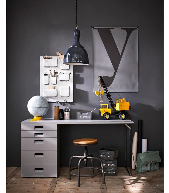 VTwonen Spider Kruk - Hout/Metaal - Mango/Grijs - 48-60x32x32 - Image 2