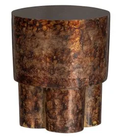 WOOOD Exclusive Exclusive Ariel Bijzettafel - Aluminium - Bruin - 42x36x36