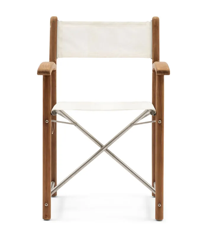 Rivièra Maison Tuinstoel Met Armleuning Gili Outdoor Director Chair - Teakout - Wit
