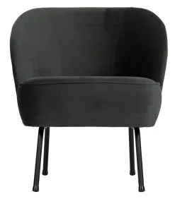 BePureHome Vogue Fauteuil - Velvet - Zwart - 69x57x70