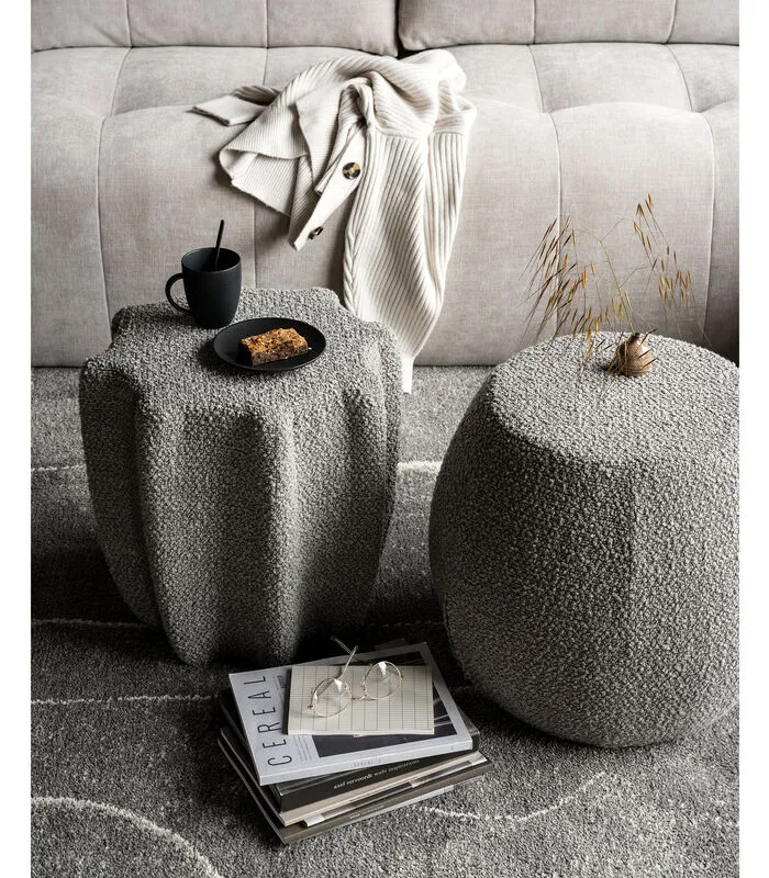 VTwonen Soft Star Poef - Lichtgrijs - 45x42x42 - Image 3