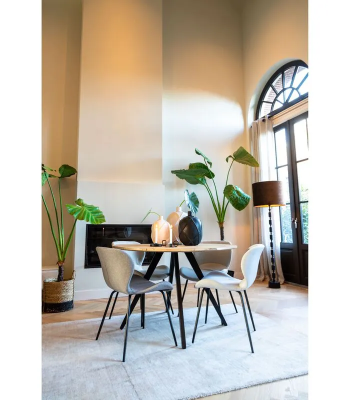 Light & Living Eettafel Magnifera - Hout/Zwart - Ø120cm - Image 5