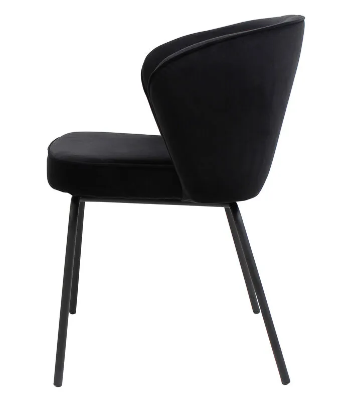 BePureHome Admit Eetkamerstoel - Fluweel - Zwart - Set Van 2 - Image 5