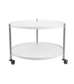 Leitmotiv Salontafel Thrill - Staal Nikkel Wit - 60x40cm