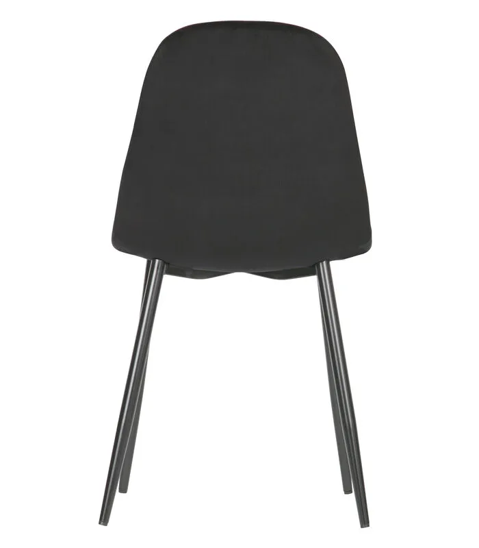 WOOOD Marije Eetkamerstoel - Velvet - Zwart - Set Van 2 - Image 4