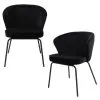 BePureHome Admit Eetkamerstoel - Fluweel - Zwart - Set Van 2
