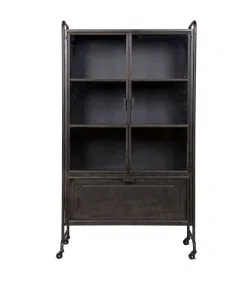BePureHome Steel Storage Vitrinekast - Metaal - Zwart - 183x105x40