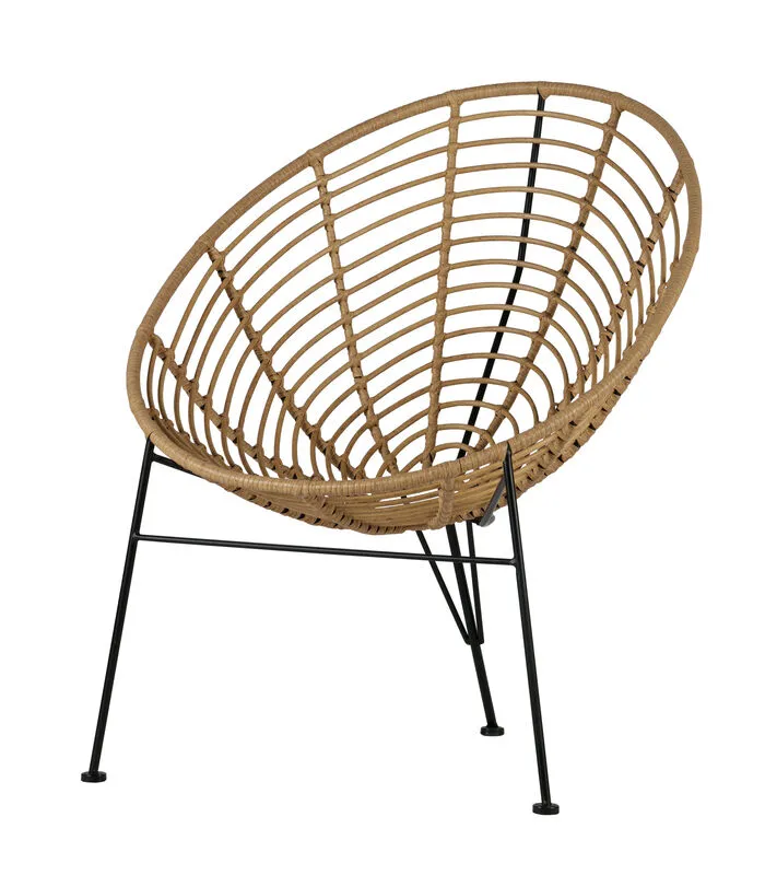 WOOOD Loungestoel Buiten Jane - PE/Metaal - Naturel - 88x72x81