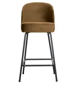 BePureHome Vogue Barstoel - Fluweel - Honing Geel - 89x50x55