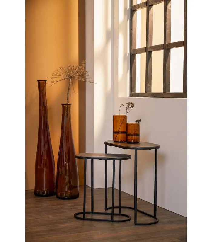 Light & Living Bijzettafel Bocov - Zwart - 53x26x53cm - Image 2