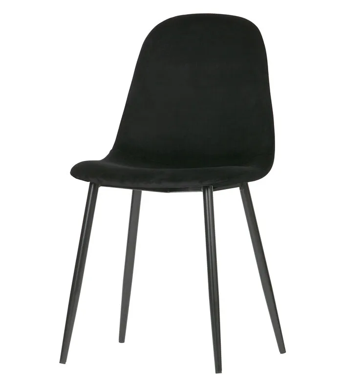 WOOOD Marije Eetkamerstoel - Velvet - Zwart - Set Van 2 - Image 2