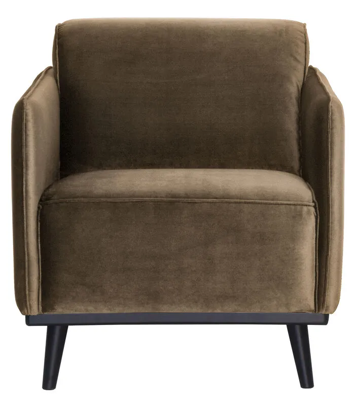 BePureHome Statement Fauteuil - Velvet - Taupe - 77x72x93