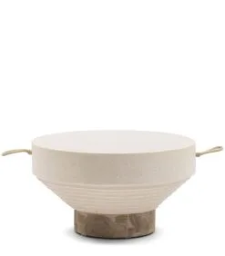 Rivièra Maison Bijzettafel Buiten - Jimbaran Coffee Table Dia 60 - Beige/wit Zand