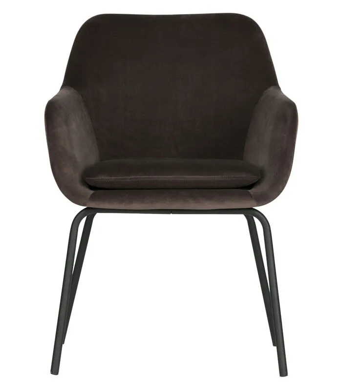 VTwonen Mood Eetkamerstoel - Velvet - Antraciet - Set Van 2