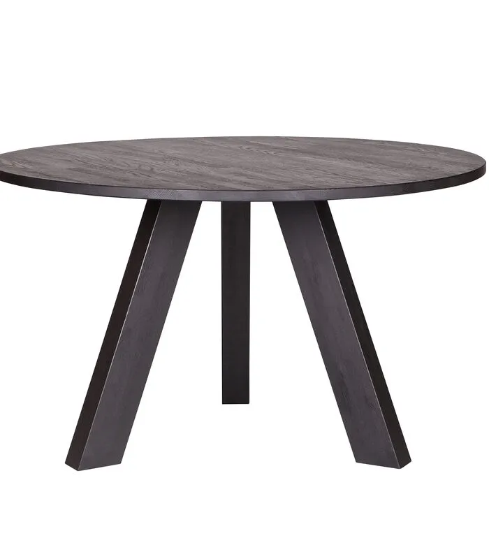 WOOOD Eettafel Rhonda - Eiken - Blacknight - 77x129x129