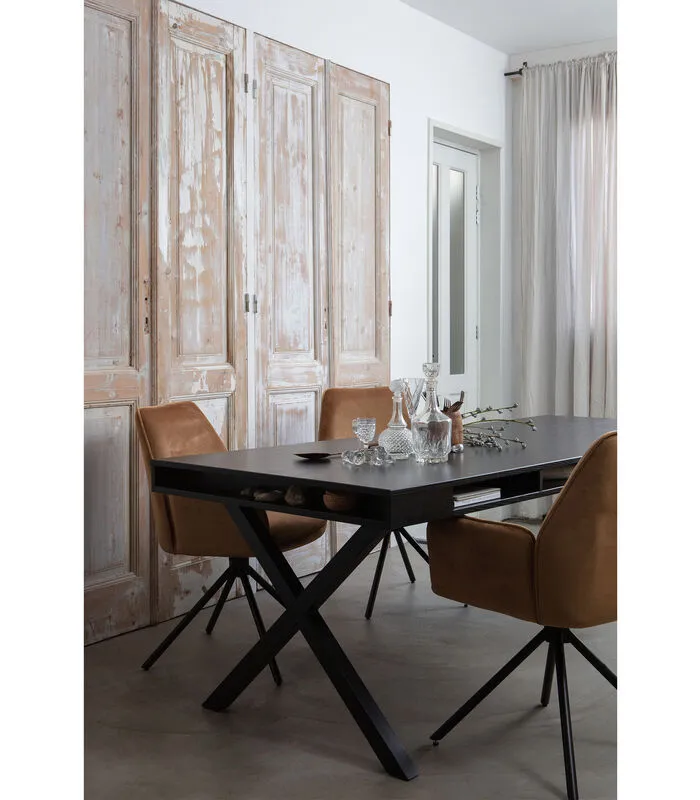 WOOOD Amber Eetkamerstoel - Fluweel - Karamel - Set Van 2 - Image 2