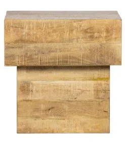 BASICLABEL Balk Too Salontafel - Hout - Naturel - 50x50x35