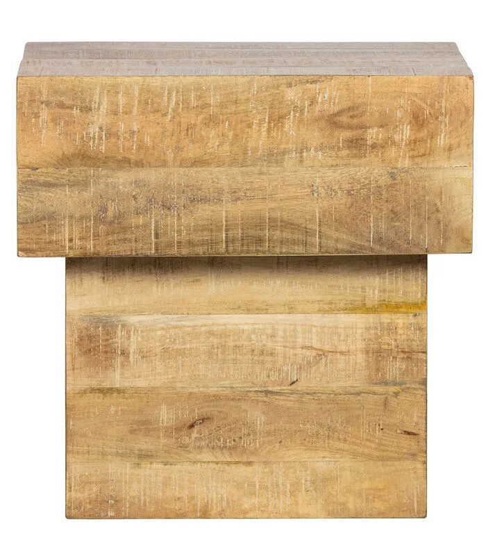 BASICLABEL Balk Too Salontafel - Hout - Naturel - 50x50x35