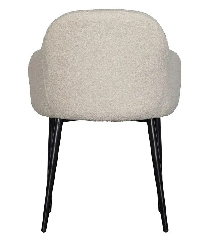 WOOOD Eetkamerstoel Noortje - Teddy - Wit - Set Van 2 - Image 4