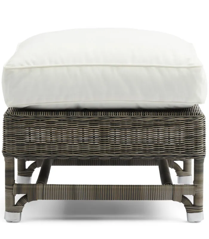 Rivièra Maison Poef Tuin - Nicolas Outdoor Voetenbankje - Grijs Wit - Image 2