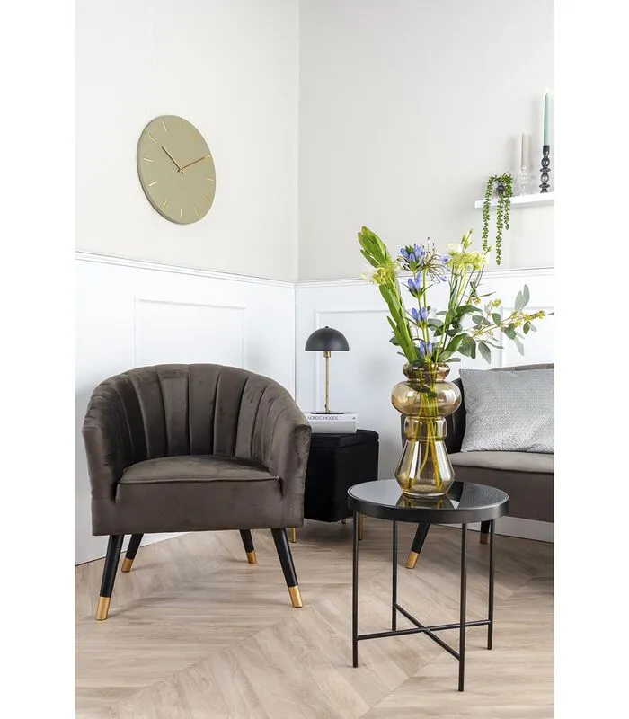 Leitmotiv Salontafel Smooth - Mat Zwart, Zwart Glas Top - 82,5x40cm - Image 2