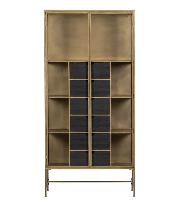 WOOOD Exclusive Exclusive Kayaz Vitrinekast - Metaal - Brass - 187x90x40 - Image 3