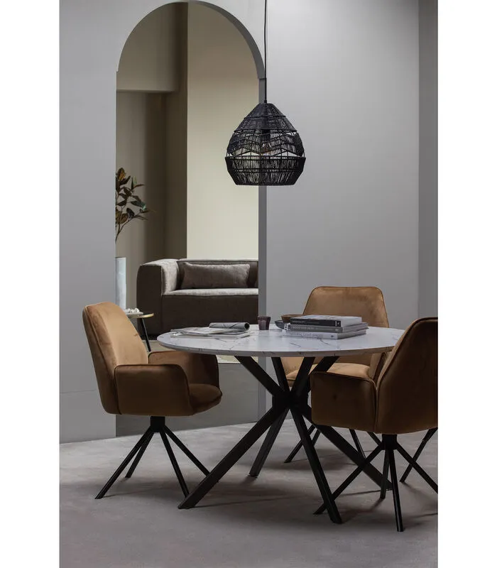 WOOOD Amber Eetkamerstoel - Fluweel - Karamel - Set Van 2 - Image 3