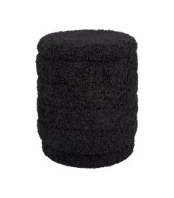 Leitmotiv Poef Cuddly - Zwart - 35x35x40 Cm