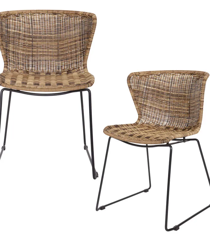 WOOOD Wings Tuinstoel - Polyester - Naturel - Set Van 2