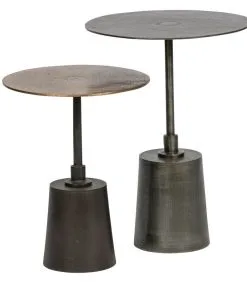 BePureHome Crush Bijzettafels - Metaal - Antique Brass - Set Van 2