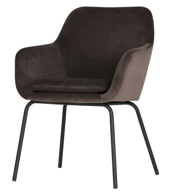 VTwonen Mood Eetkamerstoel - Velvet - Antraciet - Set Van 2 - Image 2