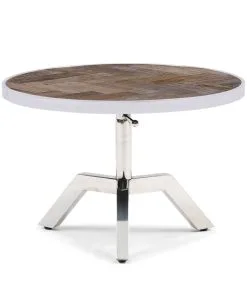 Rivièra Maison Salontafel Rond Verstelbaar 60 Cm - Kirkwood Adjustable Table - Zilver