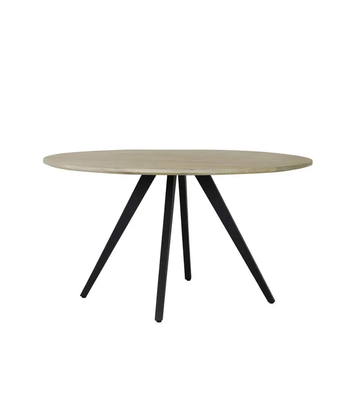 Light & Living Eettafel Magnifera - Hout/Zwart - Ø120cm